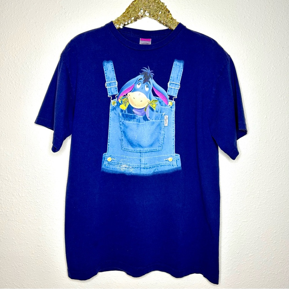 Disney Vintage Disney Store Eeyore Overalls Graphic Tee Unisex L